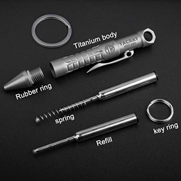 TISUR 소형 볼펜, 티타늄 볼트 액션 펜 EDC 포켓 펜 시그니처 펜 포켓 펜 (클립 스타일/88mm)