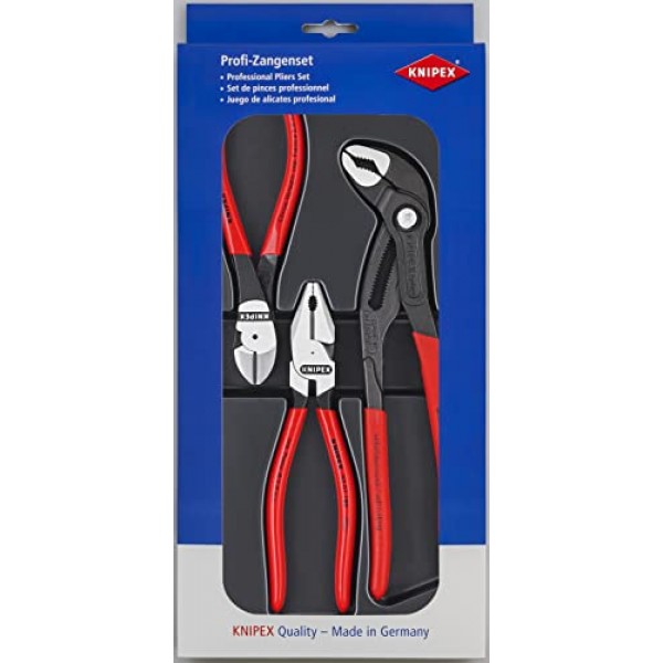KNIPEX 공구 - 3피스 하이 레프. 조합, 대각선, 코브라 세트 (2010)