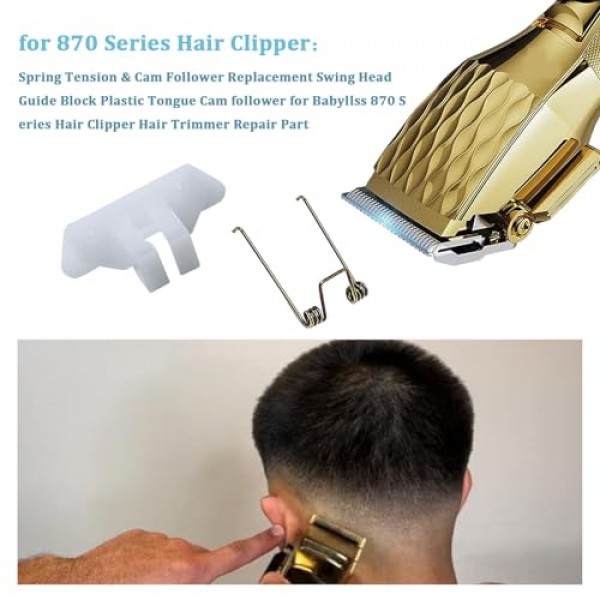 헤어 클리퍼 스프링 장력 및 캠 팔로워 스윙 헤드 Babyliss 870 시리즈 헤어 클리퍼 헤어 트리머 스윙 헤드 가이드 블록 플라스틱 혀(2개 세트)