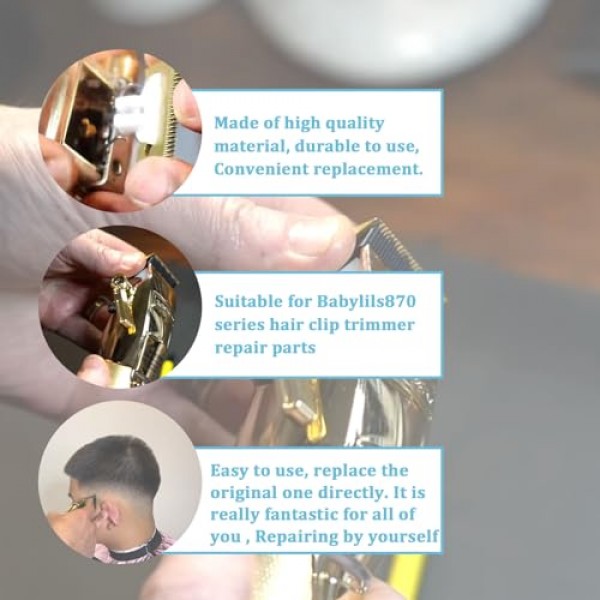 헤어 클리퍼 스프링 장력 및 캠 팔로워 스윙 헤드 Babyliss 870 시리즈 헤어 클리퍼 헤어 트리머 스윙 헤드 가이드 블록 플라스틱 혀(2개 세트)