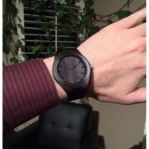 개인화 된 새겨진 나무 시계, 남성 여성을위한 캐주얼 수제 나무 시계 가족 맞춤 선물 donner fils, mere