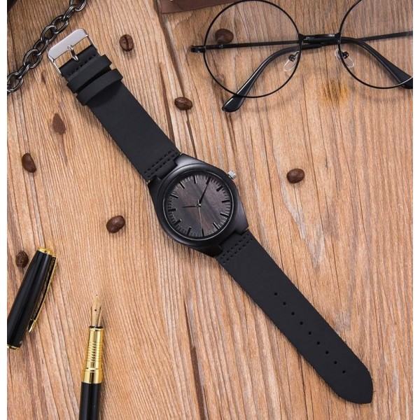 개인화 된 새겨진 나무 시계, 남성 여성을위한 캐주얼 수제 나무 시계 가족 맞춤 선물 donner fils, mere