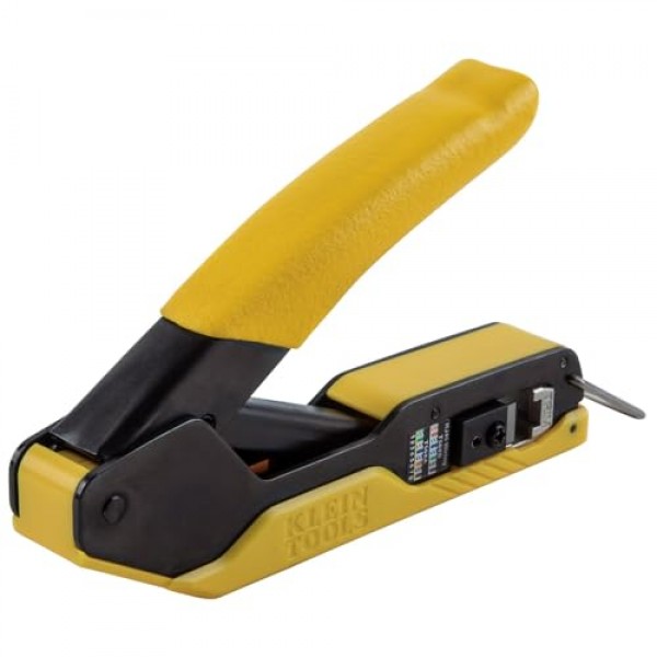 Klein Tools 80017 데이터 케이블 크림퍼 및 모듈식 데이터 플러그 CAT6 50팩 도구 키트, 통과 설치 도구 키트, 2피스