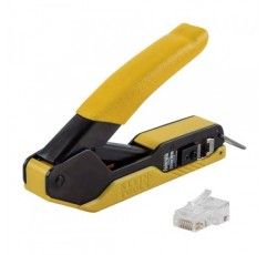 Klein Tools 80017 데이터 케이블 크림퍼 및 모듈식 데이터 플러그 CAT6 50팩 도구 키트, 통과 설치 도구 키트, 2피스