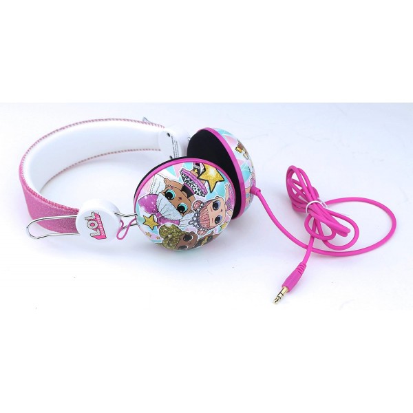 OTL Technologies LOL Surprise Glitter Glam Tween Dome 헤드폰(패딩 헤드밴드, 크기 조절 가능, 케이블 포함, 특히 8세 이상 어린이용, 남녀 공용) - 공식 라이선스 제품