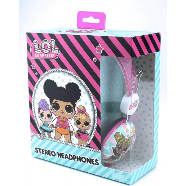 OTL Technologies LOL Surprise Glitter Glam Tween Dome 헤드폰(패딩 헤드밴드, 크기 조절 가능, 케이블 포함, 특히 8세 이상 어린이용, 남녀 공용) - 공식 라이선스 제품