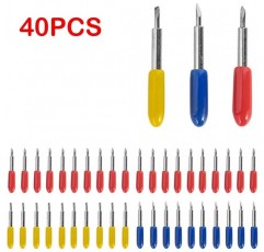 40PCS 30°/45°/60° Roland 절단 블레이드 비닐 플로터 커터 블레이드 교체 절단 플로터 Roland 및 대부분의 플로터용 비닐 레터링 절단 블레이드