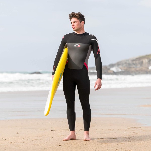 Osprey 남성용 전체 길이 5mm 잠수복, 겨울 잠수복, 성인 네오프렌 서핑 다이빙 잠수복, 프로, 블랙 레드 S