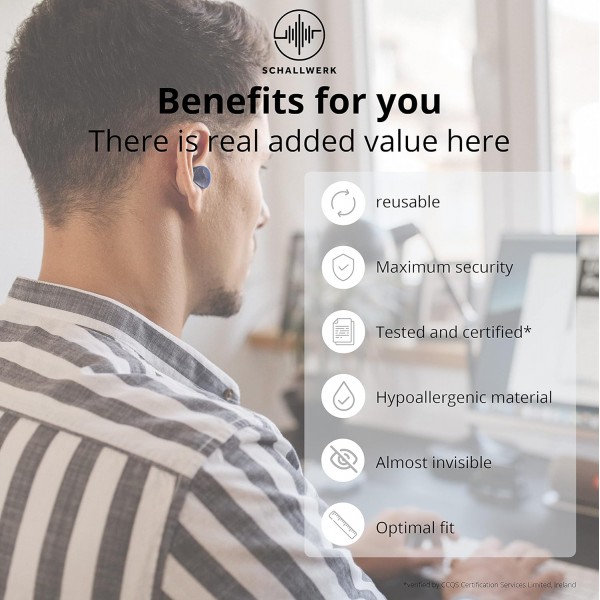 Schallwerk ® Soft+ 수면용 실리콘 귀마개 12개 – 수면 청력 보호 장치로 최적의 지원 – 부드러운 귀마개 – 소음 차단 귀마개