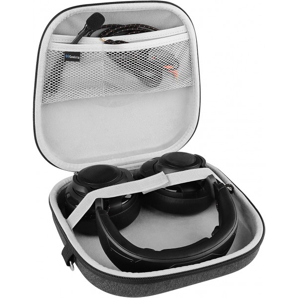 JBL Quantum 400, Quantum 600, Quantum 800, Quantum One 케이스와 호환되는 Geekria Shield 헤드폰 케이스, 액세서리 보관이 가능한 교체용 하드 여행용 케이스(회색)