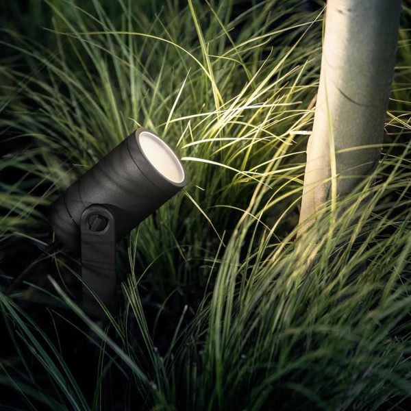 Philips Hue White & Color Ambiance Lily - 그라운드 스파이크 라이트, 블랙 - 브리지를 포함한 저전압 3피스 스타터 세트