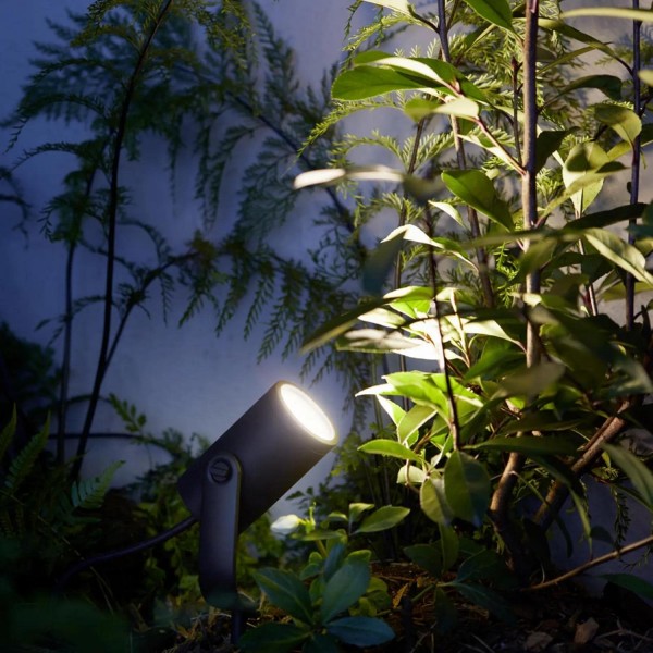 Philips Hue White & Color Ambiance Lily - 그라운드 스파이크 라이트, 블랙 - 브리지를 포함한 저전압 3피스 스타터 세트