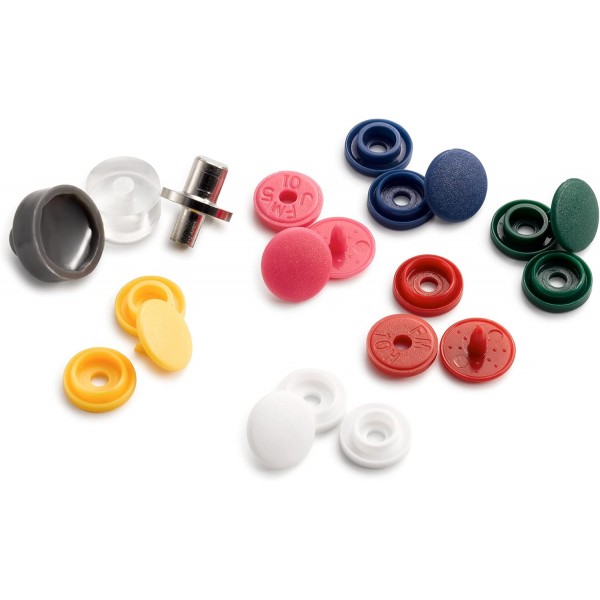 Prym 393950, 6가지 색상 저지 스냅 패스너, Love, 9mm, 플라스틱, 9mm