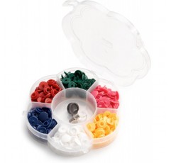 Prym 393950, 6가지 색상 저지 스냅 패스너, Love, 9mm, 플라스틱, 9mm