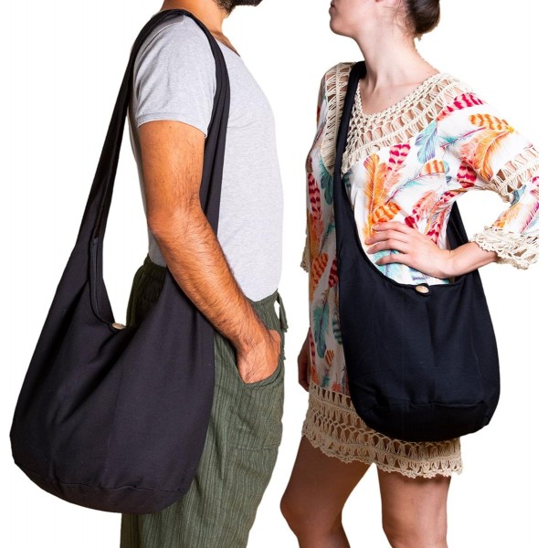 PANASIAM 숄더백 'Elephant' 남녀공용 I 라지 코튼백 2가지 사이즈 - 기분좋게 가벼움과 튼튼함 I 지퍼 & 여분의 내부포켓 I 숄더백 L V Petrol Gray