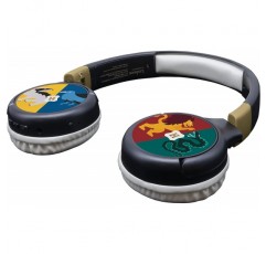 Lexibook - Warner Harry Potter - 2-in-1 블루투스 유선 오디오 헤드폰 스테레오 무선 유선 제한 사운드 접이식 조절식 충전식 배터리 블랙/그레이 HPBT010HP