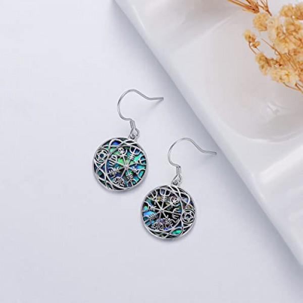 여성을위한 셀틱 매듭 바이킹 귀걸이 925 스털링 실버 부적 보호 행운을 빌어 요 바이킹 Triskele Jewellery