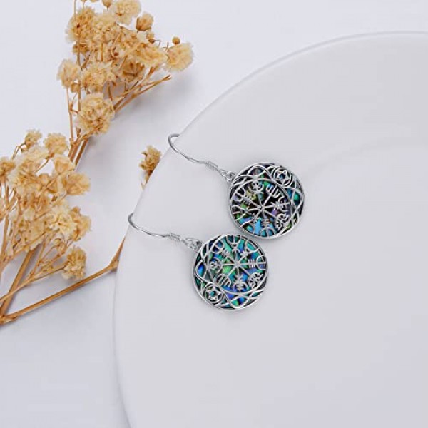 여성을위한 셀틱 매듭 바이킹 귀걸이 925 스털링 실버 부적 보호 행운을 빌어 요 바이킹 Triskele Jewellery