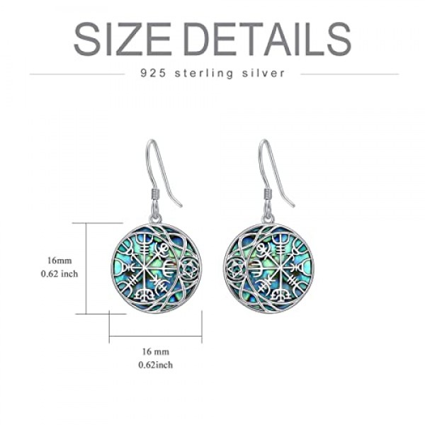 여성을위한 셀틱 매듭 바이킹 귀걸이 925 스털링 실버 부적 보호 행운을 빌어 요 바이킹 Triskele Jewellery