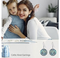 여성을위한 셀틱 매듭 바이킹 귀걸이 925 스털링 실버 부적 보호 행운을 빌어 요 바이킹 Triskele Jewellery