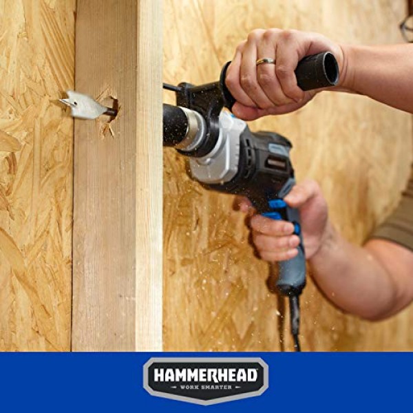 해머헤드 7.5암페어 1/2인치 가변 속도 해머 드릴 6개 비트 포함 - HAHD075