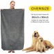 KinHwa 슈퍼 흡수성 애완 동물 수건 개와 고양이를위한 극세사 개 목욕 수건 76cm x 127cm 회색 76cmx127cm 회색