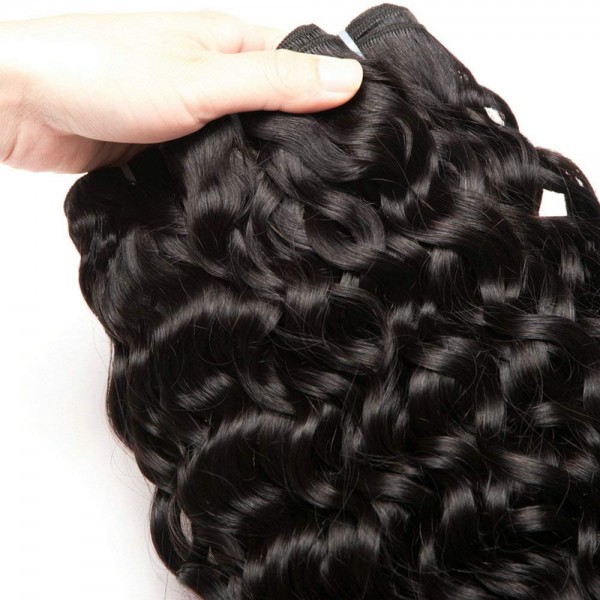 LVY 브라질리언 인모 100% echte haare 9A 워터 웨이브 브라질리언 곱슬머리 3묶음 내츄럴 블랙 100g/묶음 합계 300g 18 20 22 Zoll