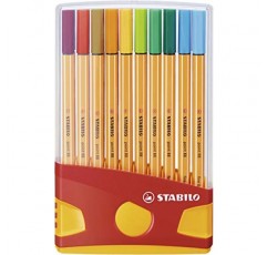 Stabilo Point 88 파인라이너 펜, 0.4mm - 20색 플라스틱 케이스 세트, 1개(1팩)