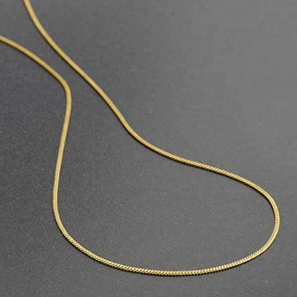 Trendor 파인 커브 체인 333 골드 0.8mm 길이 38-60cm 우아한 골든 체인 리얼 골드로 만든 아름다운 선물 아이디어 목걸이 72436