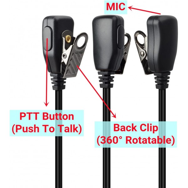 Motorola TalkaboutTM TLKR T6 T60 T82 T82 T92 Extreme 2-way 라디오와 호환되는 마이크 워키 토키 헤드셋이 장착 된 HYS D 형 2.5mm 이어폰