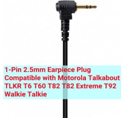Motorola TalkaboutTM TLKR T6 T60 T82 T82 T92 Extreme 2-way 라디오와 호환되는 마이크 워키 토키 헤드셋이 장착 된 HYS D 형 2.5mm 이어폰