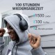 233621 헤드폰 무선 Bluetooth 100시간 재생, 잡음 제거 헤드폰 및 통합 마이크, 접이식, 매일 사용하는 귀 위의 무선 헤드폰(검은색)