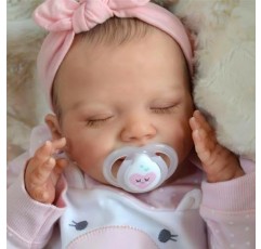BABESIDE 생생한 Reborn Baby Dolls - 20인치 Sweet Smile 현실적인 신생아 인형 전신 비닐 Sleeping Baby Girl Real Life Baby Dolls with Toy Accessories Gift Set for Kids Age 3+ hand-painted hair