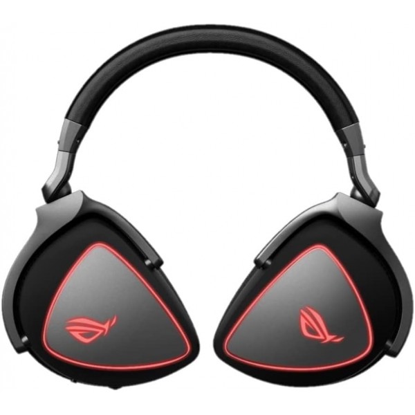 빨간색 LED 조명 링, 마이크 및 PC, Mac, 스마트폰 및 게임 콘솔 게임을 위한 USB-C® 연결이 있는 ASUS ROG 게임 헤드셋