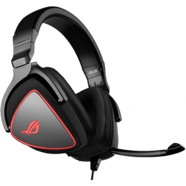 빨간색 LED 조명 링, 마이크 및 PC, Mac, 스마트폰 및 게임 콘솔 게임을 위한 USB-C® 연결이 있는 ASUS ROG 게임 헤드셋