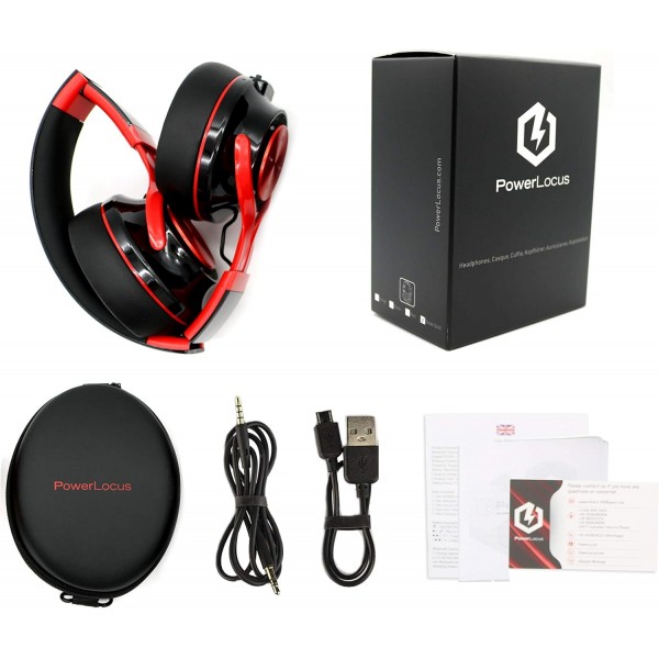 PowerLocus P3 Bluetooth 오버이어 헤드폰, [재생 시간 40시간] HD 스테레오 무선 헤드폰, 핸즈프리 통화용 마이크가 있는 접이식 무선 헤드폰 iPhone/Android/Windows/TV용 무선 및 유