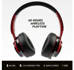 PowerLocus P3 Bluetooth 오버이어 헤드폰, [재생 시간 40시간] HD 스테레오 무선 헤드폰, 핸즈프리 통화용 마이크가 있는 접이식 무선 헤드폰 iPhone/Android/Windows/TV용 무선 및 유