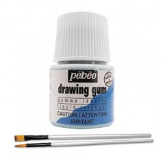 프랑스산 Pebeo Drawing Gum - 수채화 및 다양한 예술 프로젝트를 위한 마스킹 유체 - Mashify 어플리케이터 브러쉬 세트와 함께 번들로 제공