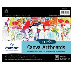 Canson Plein Air Canva 견고한 아트 페인트 또는 스틱, 오일 및 아크릴, 8 x 10인치, 보드 10개 세트, 8 x 10, 0