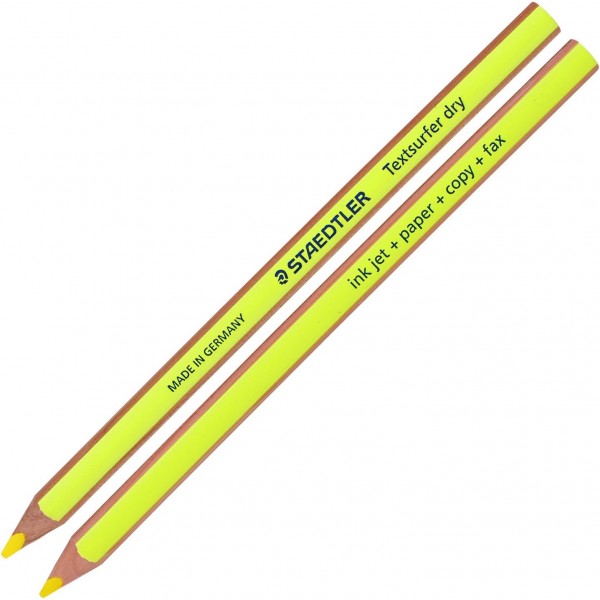 Staedtler Textsurfer Dry Highlighter 128 64 필기용 드로잉 스케치 잉크젯, 종이, 복사, 팩스(4팩)(노란색 연필 4개)