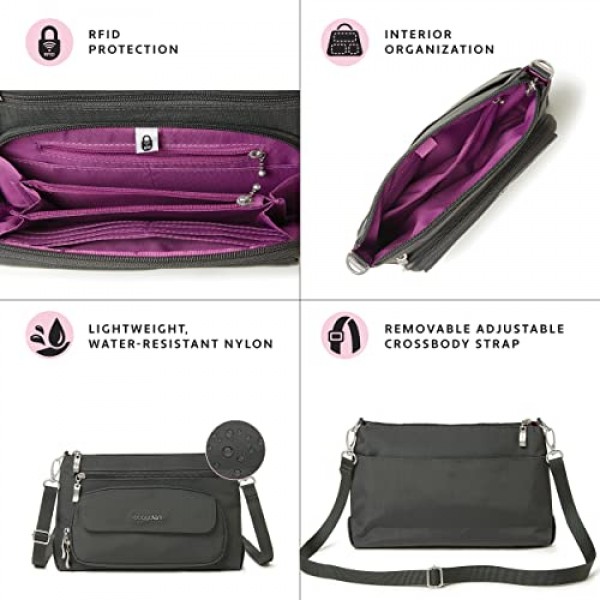 Baggallini 여성용 숄더백 오리지널 RFID Everyday Crossbody Bag