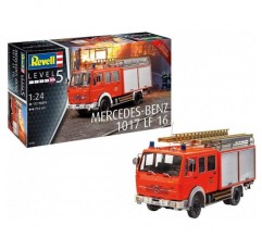 Revell 07655 Mercedes-Benz 1017 LF 16 Fire Brigade 모델 키트 1:24 29.6 cm 한정판 전문가용 true-to-the-original 모델 키트, 도색되지 않음