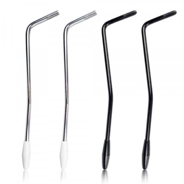 4 조각 6mm 스레드 트레몰로 암, 일렉트릭 기타 용 2 색 Whammy Bar, Stratocaster 일렉트릭 기타 트레몰로 시스템 용 팁이있는 금속 트레몰로 암