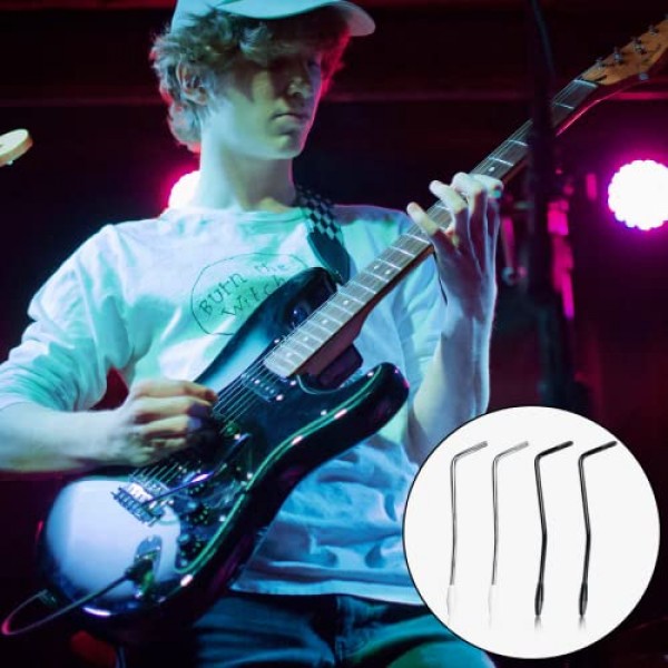 4 조각 6mm 스레드 트레몰로 암, 일렉트릭 기타 용 2 색 Whammy Bar, Stratocaster 일렉트릭 기타 트레몰로 시스템 용 팁이있는 금속 트레몰로 암