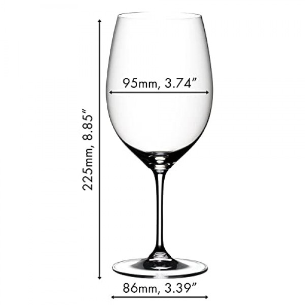Riedel VINUM Pay 6 혼합 레드 글래스 품종 8개 세트 카베르네/메를로 4개 및 뉴 월드 피노 누아 4개 제공