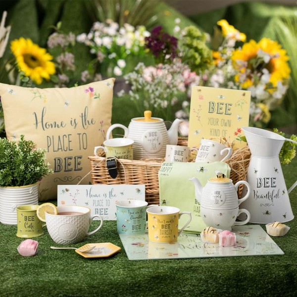 English Tableware Company 꿀벌 해피 데코레이트 저그 | 그려진된 강철 꿀벌 아름다운 디자인
