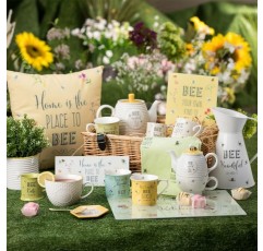 English Tableware Company 꿀벌 해피 데코레이트 저그 | 그려진된 강철 꿀벌 아름다운 디자인