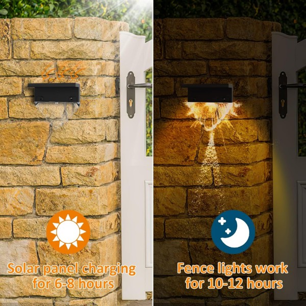 Enteenly Solar Fence Lights 8 Pieces, Solar Lights Outdoor Garden Warm White and Color Changes, Garden Lights Solar Powered 방수 IP65, Solar Lights for Post, Patio, Step, Stair, Pathway, Yard