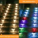 Enteenly Solar Fence Lights 8 Pieces, Solar Lights Outdoor Garden Warm White and Color Changes, Garden Lights Solar Powered 방수 IP65, Solar Lights for Post, Patio, Step, Stair, Pathway, Yard