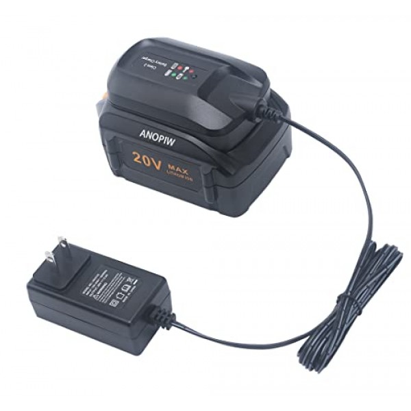 ANOPIW WA3742 Worx 충전기 20V WA3742 교체 Worx 20V 리튬 배터리와 호환 가능 WA3520 WA3525 WA3578 WA3575 WA3522 WA3732 WA3770 WA3875 WA3881...